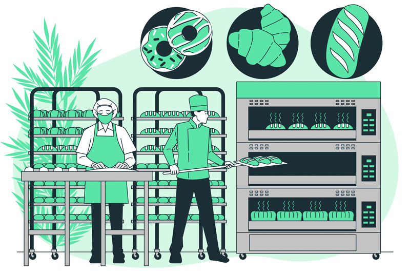 Food Industry Digital Solutions Illustration